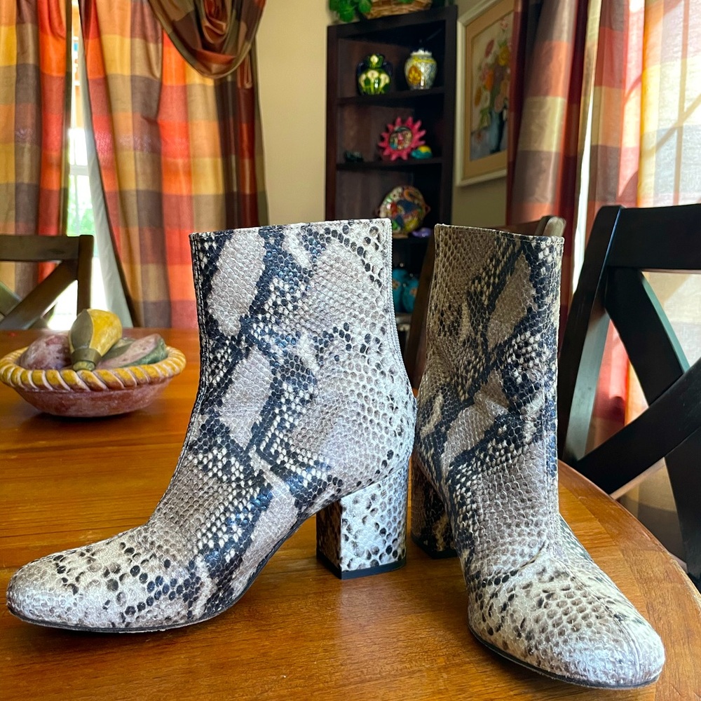 Free People Cecile Tan Ankle Snake Boot